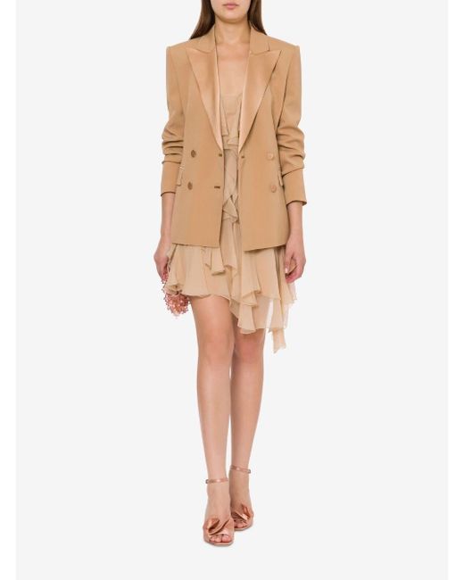 Giacca Doppiopetto 'Enver' Con Revers A Punta di Alberta Ferretti in Natural