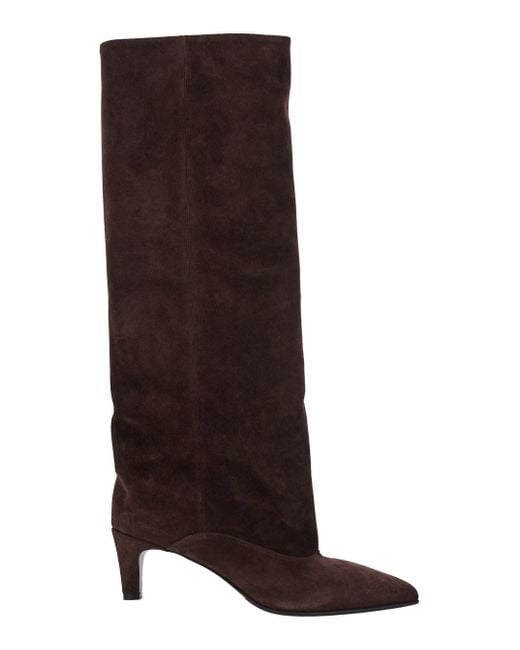 Strategia Brown 'Joelle' Boots With Pointed Design And Low Heel