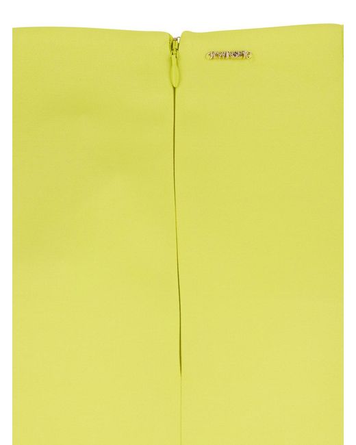 Twinset Yellow Skirt With Rear Concealed Zip Closure And Logo Plaque O