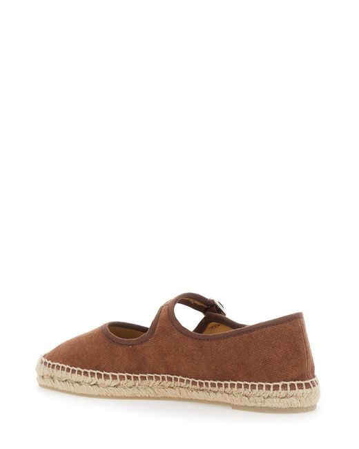 Castaner Brown Ballet Shoes Padua Fabric