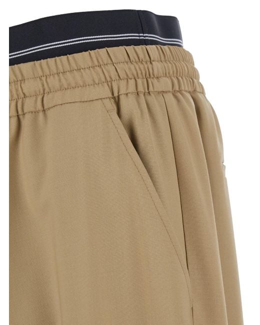 MSGM Natural Pants With Elastic Drawstring Waist for men