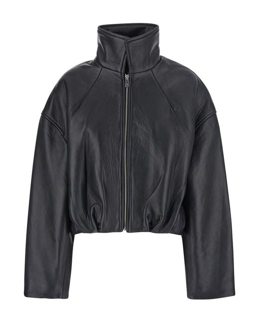 ROTATE BIRGER CHRISTENSEN Black Oversized Jacket With Dropped Shoulders And Boxy Design