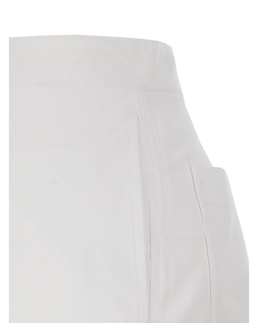 Totême White Cotton Pants With Rear Pockets