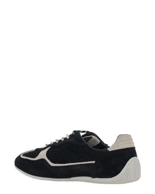 Alohas Black Suede Sneakers With Rubber Sole And Leather Details, Unis for men