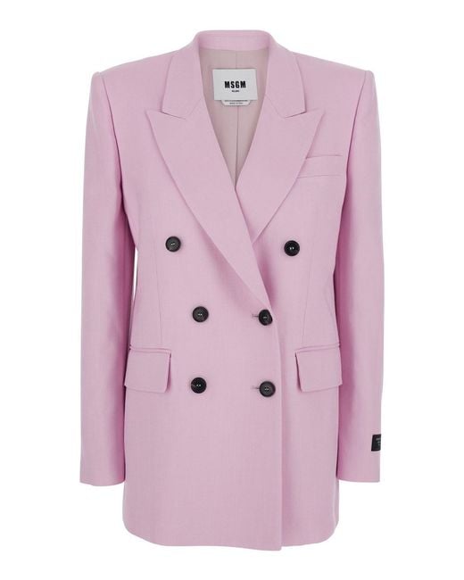MSGM Pink Blazer Viscose