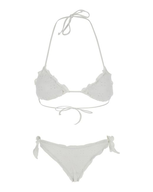 Mc2 Saint Barth White Bikini Sangallo Mini Daisy