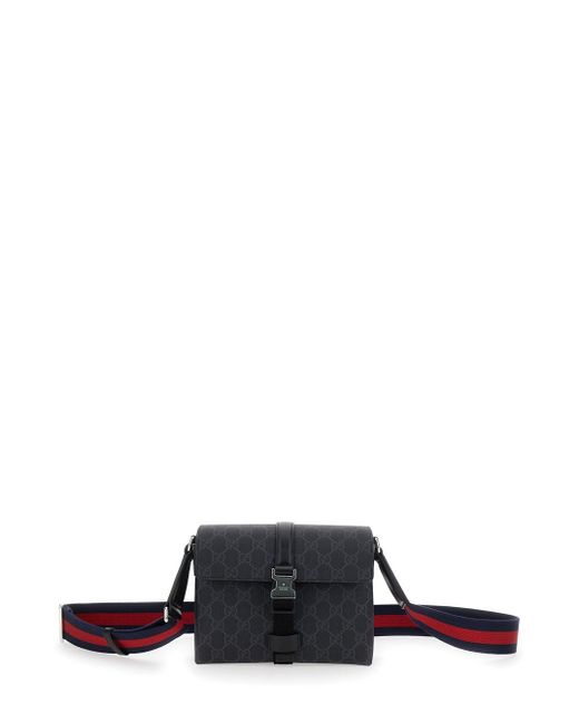 Gucci White Crossbody Bag With Metal Hook Closure And Shoulder Strap W for men