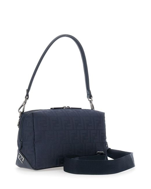Fendi Blue 'Lui Medium' Shoulder Bag With All-Over Ff Motif for men