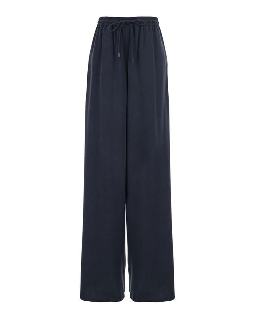 Max Mara Blue Pants With Elastic Waist With Drawstring