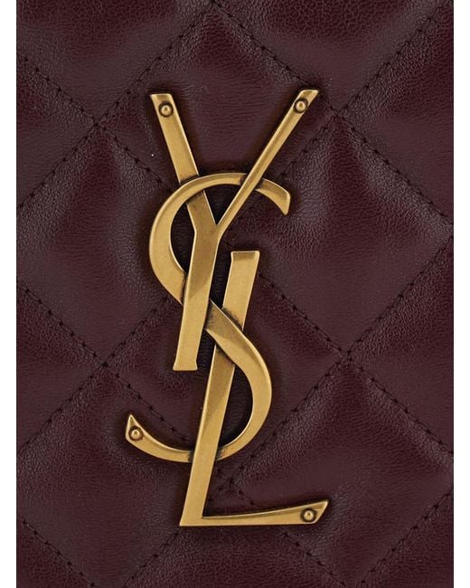 Saint Laurent Purple 'Icarino' Handbag With Cassandre Plate On Front