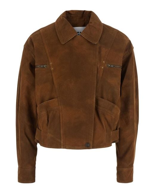 Isabel Marant Brown Jacket Belma-Gc With High Collar And Long Sleeves