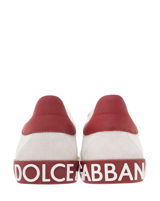 Dolce & Gabbana Pink 'Portofino' And Low Top Sneakers With Logo P for men