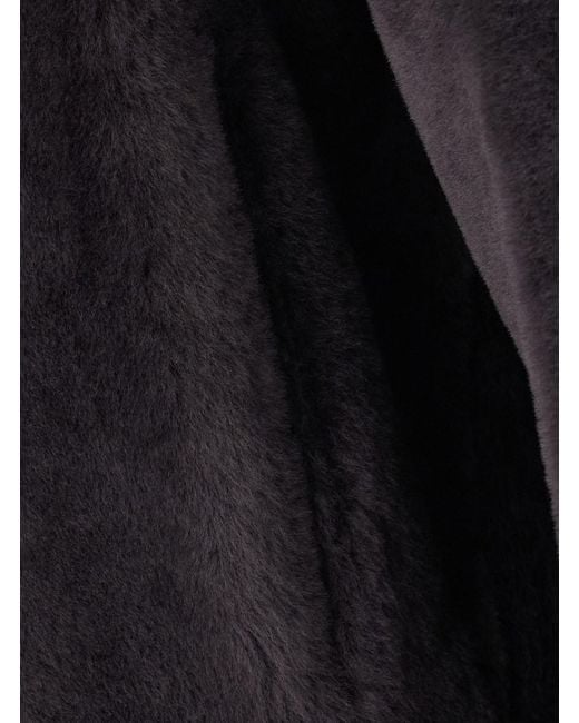 Arma Blue Shearling With Front Closure And Leather Pockets For