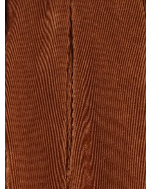 Forte_forte Brown Long Pleated Velvet Skirt With Belt For