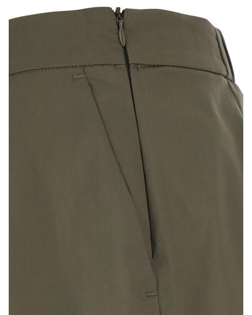 Le Plain Green Shorts With Semi-Elasticated Waist And Side Clos