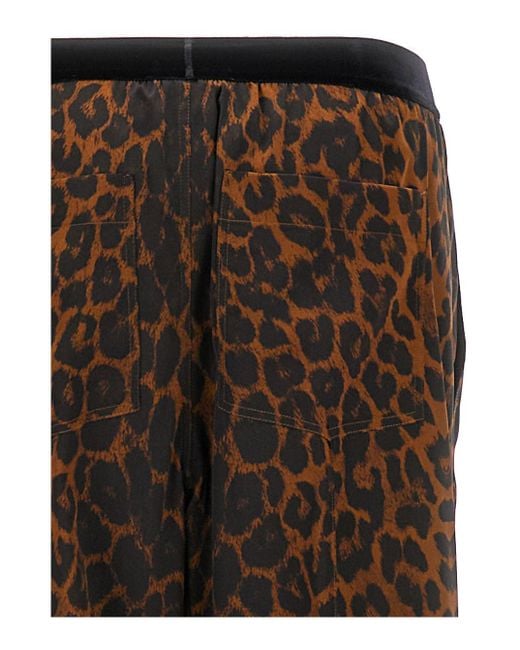 Tom Ford Brown Leopard Print Straight Trousers