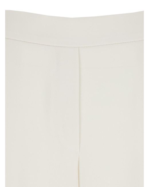 P.A.R.O.S.H. White Pants With Wide Leg And Elastic Rear Waist