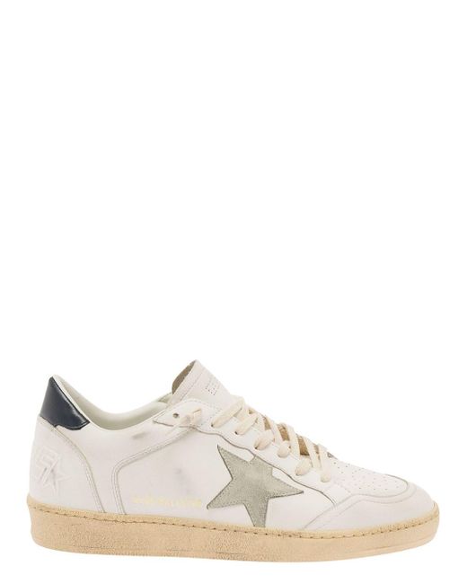 Golden Goose Deluxe Brand 'ball-star' White Low Top Sneakers With Star Patch In Leather Man for men
