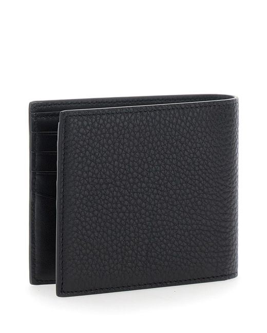 Givenchy Black Bi-Fold Wallet With Logo Lettering On The Front for men