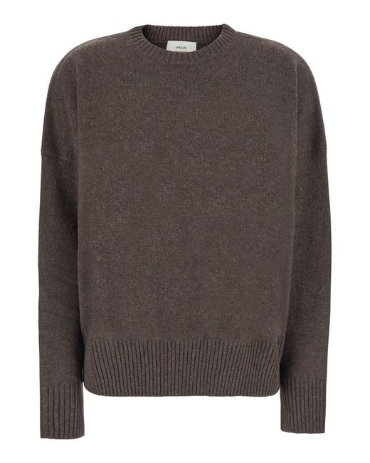 Loulou de Saison Brown Sweater Anton Lds Crewneck Sweater With Round Neck An
