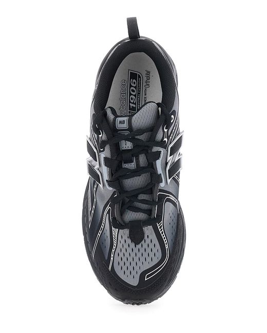 New Balance Black Sneakers 1906E With Rubber Sole And Tech Fabric Uppe