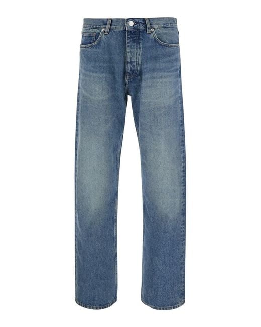 sunflower Blue Five-Pocket Jeans With Logo Patch On The Back for men