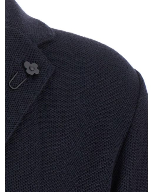 Lardini Blue Jacket With Classic Lapels And Button Fastening for men
