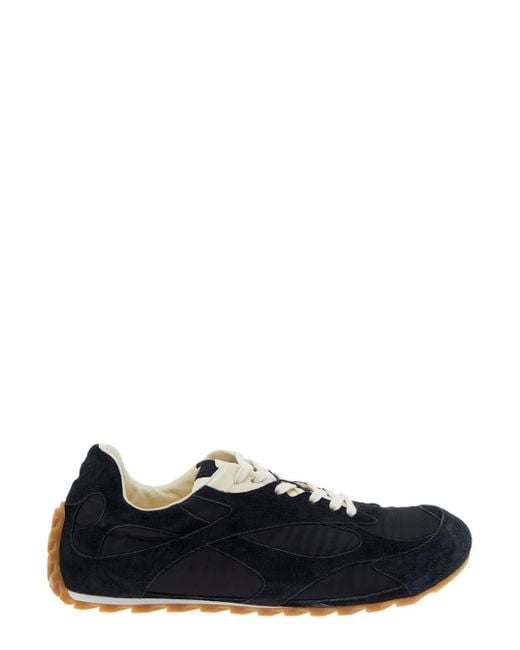 Bottega Veneta Black 'Orbit' Low Top Sneakers With Logo Patch On The Tongue for men