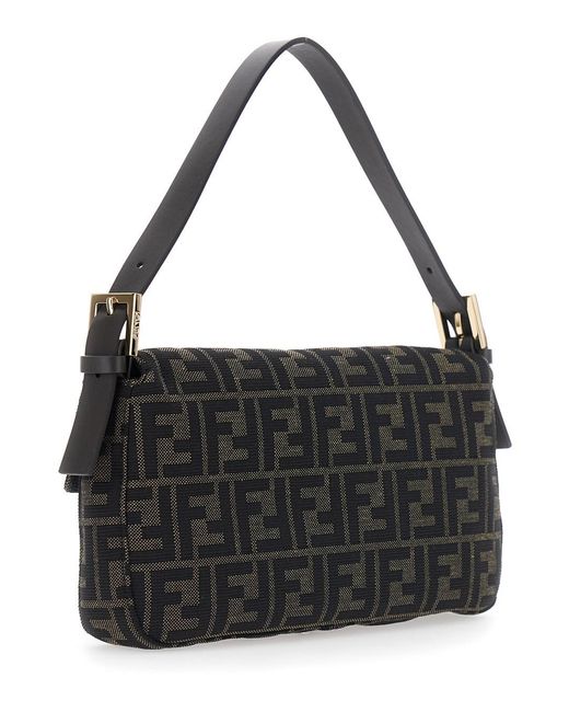 Fendi Black Baiguette Ff Jacquard