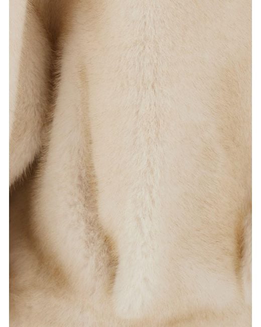 VALENTINI 1972 Natural Eco Mink Coat With Notched Revers And Front Closure In
