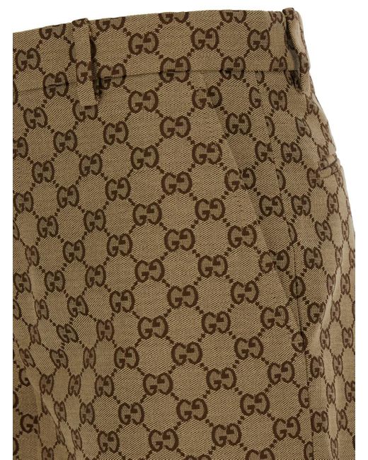 Gucci Natural Gg Pattern Shorts