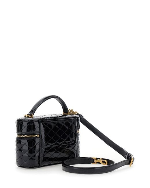 Saint Laurent Black 'Gaby' Vanity Bag With Cassandre