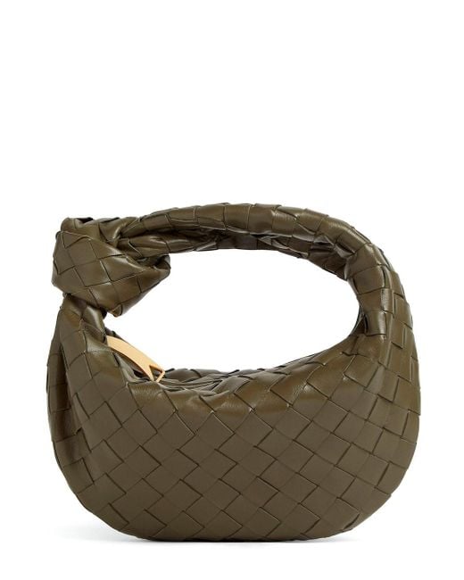 Bottega Veneta Brown 'Jodie' Mini Handbag With Knot Detail And Intrecciato Motif
