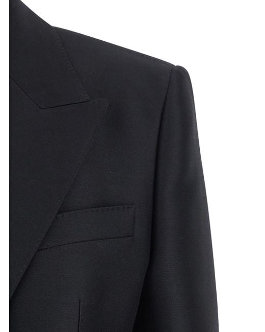 Dolce & Gabbana Black Double-Breasted Jacket With Peak Revers