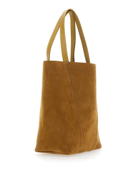 Chloé Natural Chloã 'Spin' Shoulder Bag With Chain-Link Detail With Logo Charm