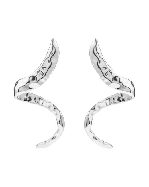 FEDERICA TOSI Natural Snake Earrings With Details And Snake Design. Sil