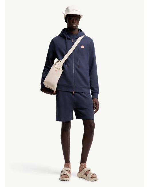 Moncler Genius Blue Sweatshirt With Drawstring Hood And Logo Patch On for men
