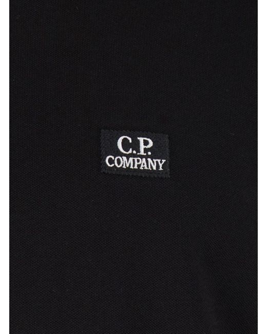 Polo Con Colletto Classico Con Dettaglio A Contrasto E Pa di C P Company in Black da Uomo
