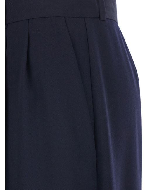 The Row Blue 'Virgil' Pants With Belt Loops And Welt Pocket On The Rea