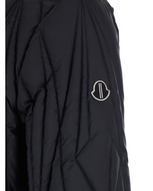 Rick Owens Black Bomber Jacket Quilted With L