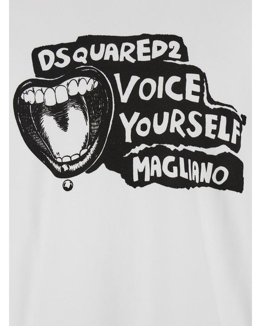 DSquared² Gray 'D2 X Magliano' Hoodie With Drawstring Hood With Maxi Print On The Front for men