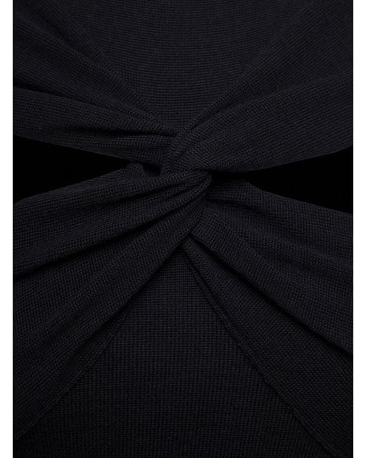 Coperni Black Mini Dress With Mock Neck And Twisted Cut-Out