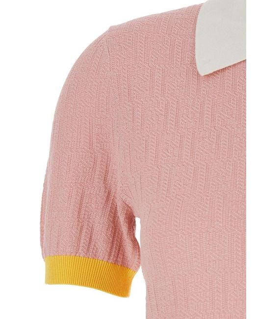 Fendi Pink Dress With Classic Collar