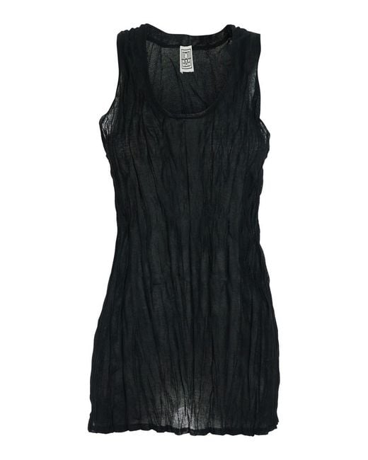 Totême Black Top 'Crinkled Knit'