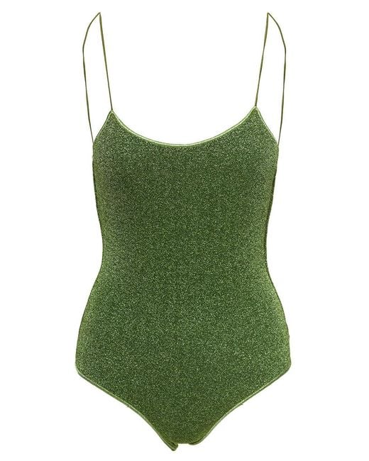 Oseree Green One-Piece Swimsuit Lumière Maillot Lurex