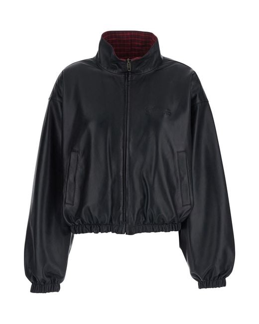 Balenciaga Black Jacket With Logo On The Front And Reversible Design