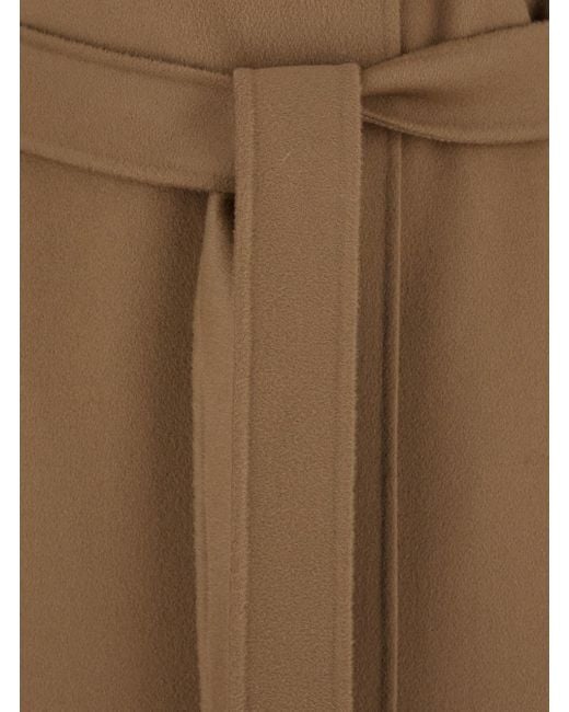 Max Mara Natural 'Esturia' Coat With Notched Revers And Kimono Sleeves