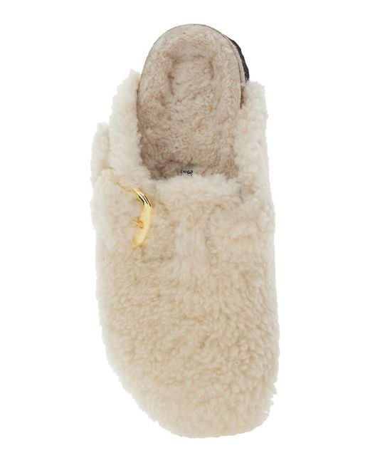 Birkenstock White 'Boston' Slip-On Mules With Buckle