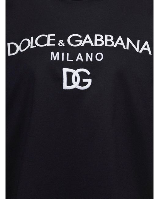 T-Shirt Oversize Con Stampa Logo Lettering di Dolce & Gabbana in Black
