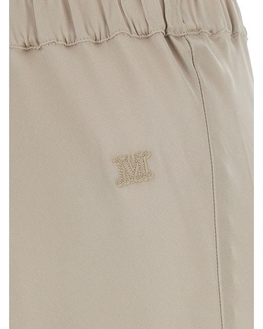 Max Mara White 'Sospiro' Skirt With Logo Embroidery On The Front And E